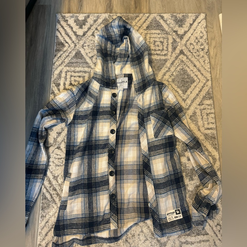 YoungLA 431 Hooded Flannel Size Medium